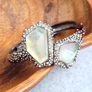 Alexis Bittar Silver Moonstone Cuff Clamper Bracelet